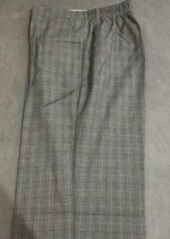 Gri Keten erkek Kumaş  Şef Pantolon - Görsel 3