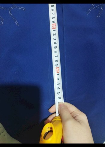 Parlak Mavi Uzun Kollu Kadın Elbise - Görsel 3