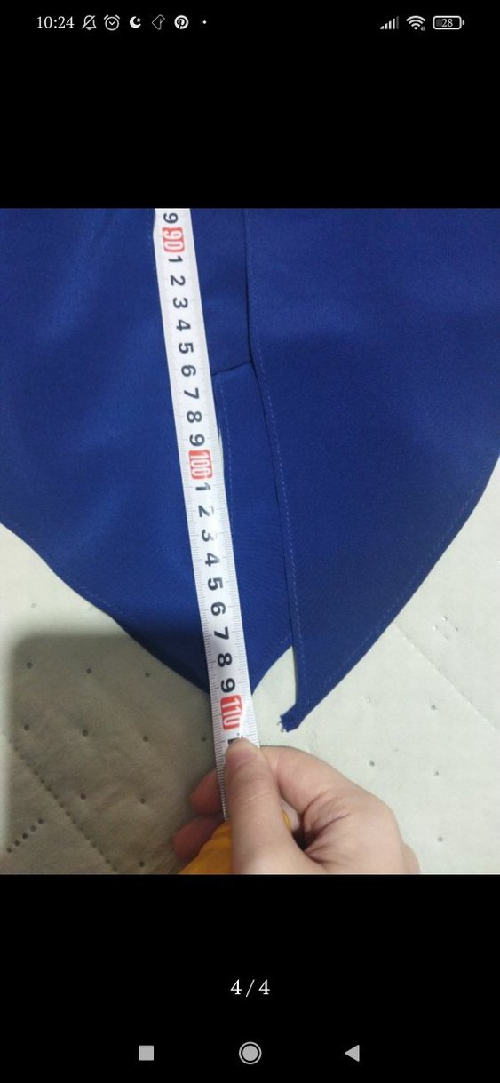 Parlak Mavi Uzun Kollu Kadın Elbise - Görsel 4