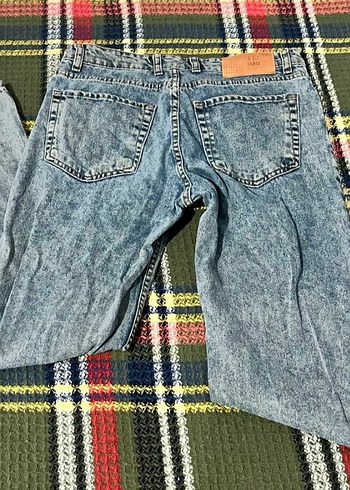 Gri Çok Renkli Batik Desenli Salaş Erkek Kot Pantolon - Görsel 2