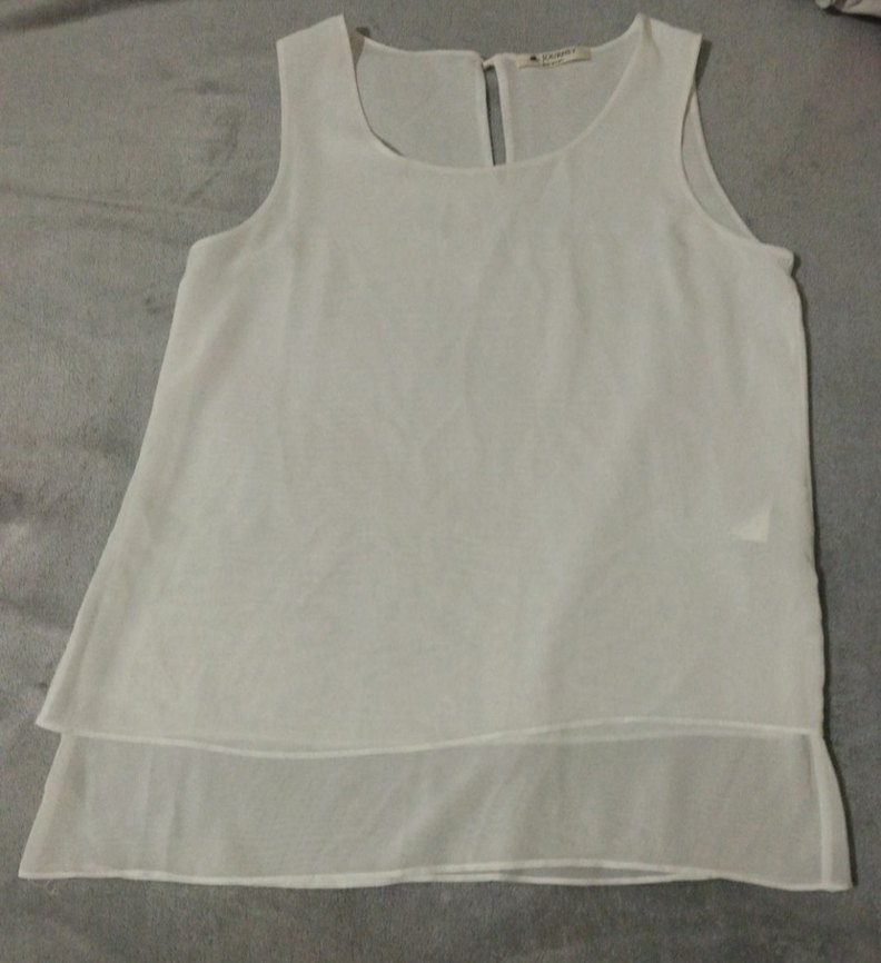 Kadın Beyaz Kolsuz Basic Bluz - Görsel 2