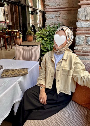 Zara Kadın Camel Renk Keten Denim Ceket