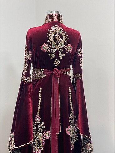 40 Beden bordo Renk Bordo kaftan