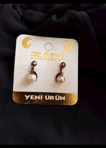 İnci bronz Vintage küpe