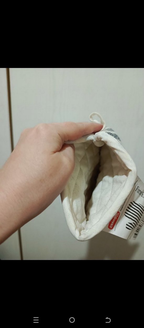 Çizgili Gri Beyaz Fırın Eldiveni - Görsel 5