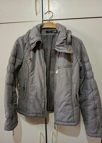 Adil Işık gri crop spor mont - Görsel 2