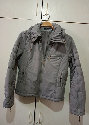 Adil Işık gri crop spor mont - Görsel 10