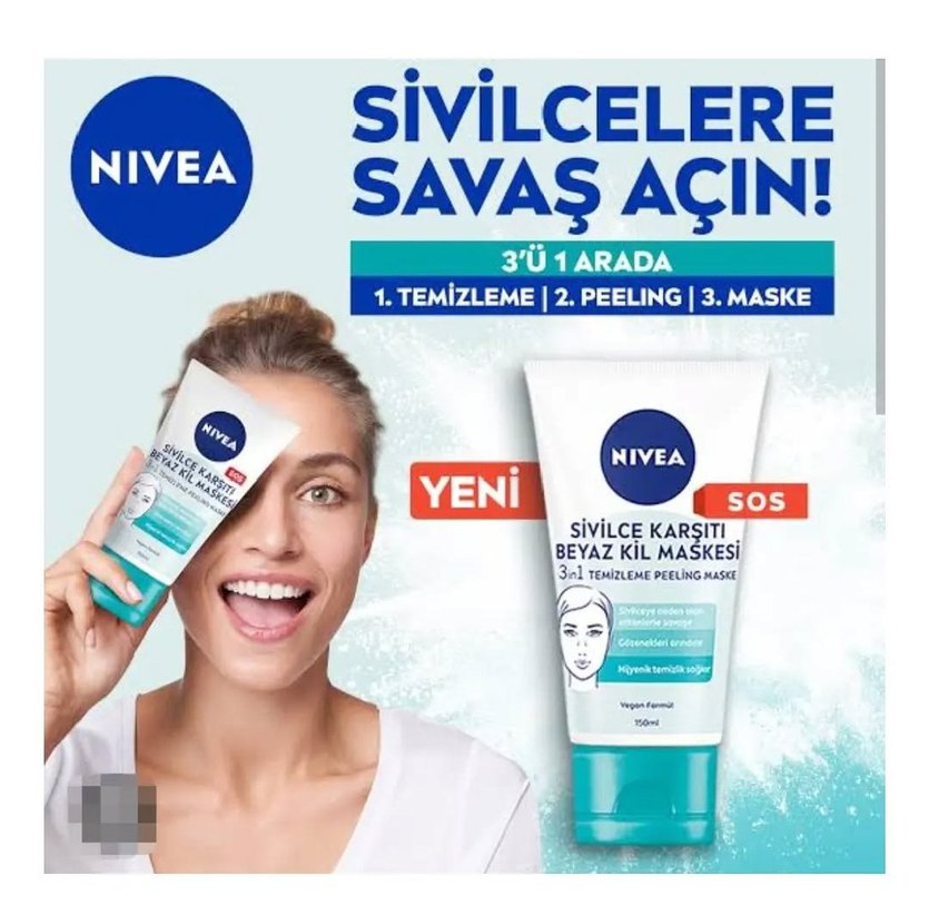 Nivea Sivilce Karşıtı Beyaz Kil Maskesi 150ml - Görsel 2