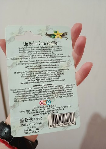 Beauty Girl Vanilyalı SPF20 Dudak Balmı - Görsel 7