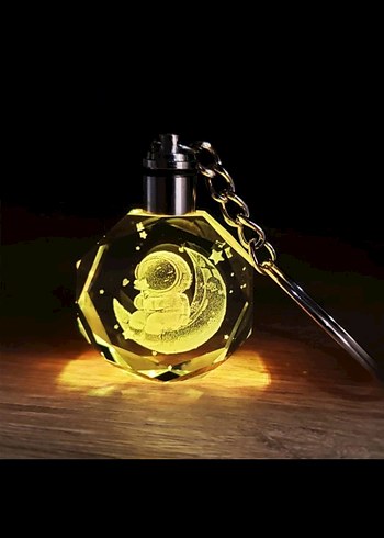 Zincir Detaylı Yeşil Baykuşlu Anahtarlık 3 d ledli - Görsel 11