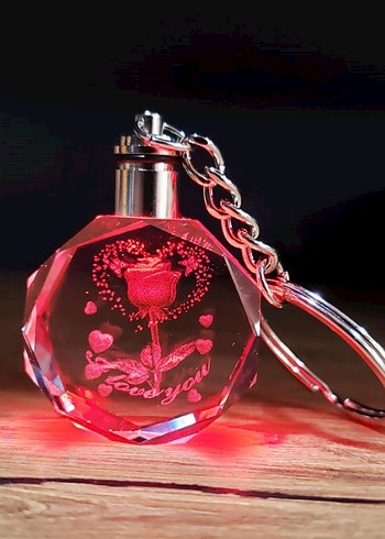 Zincir Detaylı Yeşil Baykuşlu Anahtarlık 3 d ledli - Görsel 2