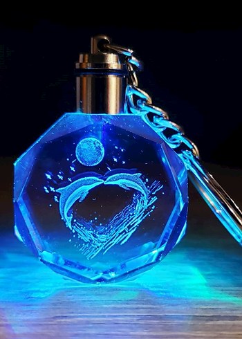 Zincir Detaylı Yeşil Baykuşlu Anahtarlık 3 d ledli - Görsel 19