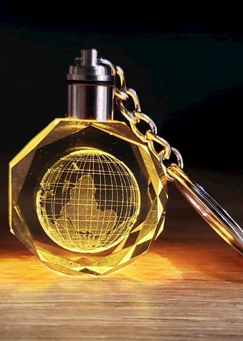 Zincir Detaylı Yeşil Baykuşlu Anahtarlık 3 d ledli - Görsel 18