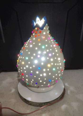 Renkli Desenli Masa Lambası EL İŞİ ÖZEL YAPIM - Görsel 14