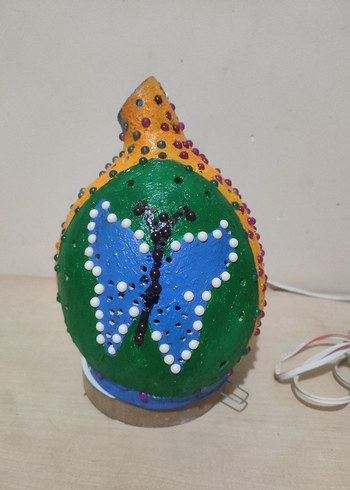 Renkli Desenli Masa Lambası EL İŞİ ÖZEL YAPIM - Görsel 3