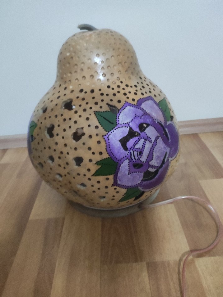 Renkli Desenli Masa Lambası EL İŞİ ÖZEL YAPIM - Görsel 4