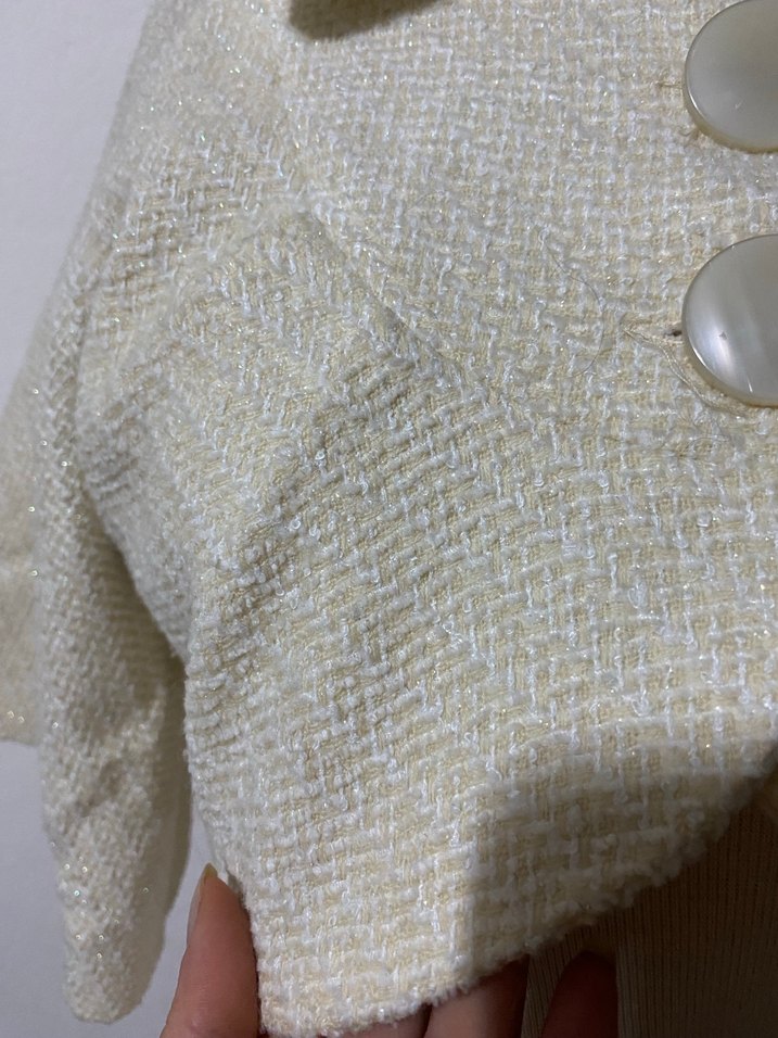 Düğmeli Beyaz  Bolero - Görsel 3