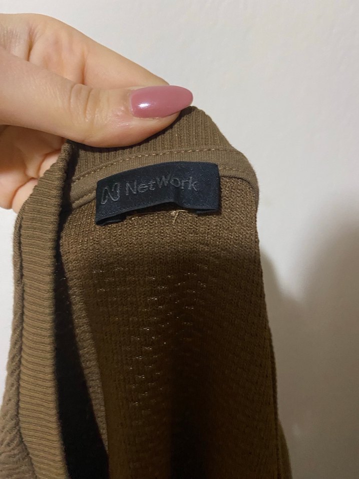 Bej Kadın-erkek  Basic Bisiklet Yaka Triko Kazak - Görsel 3