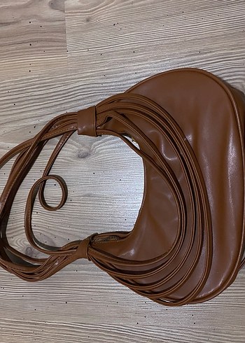Pilise Detaylı kahve Deri Kadın Çanta - Görsel 2