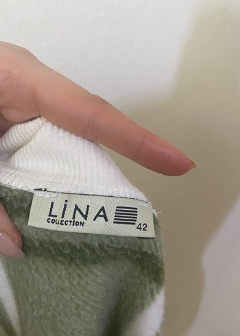 Kadın Yeşil Ekose Desenli Örgü Ceket - Görsel 3