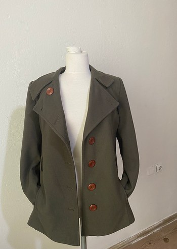 Düğmeli Kahverengi Midi Kaban - Görsel 2