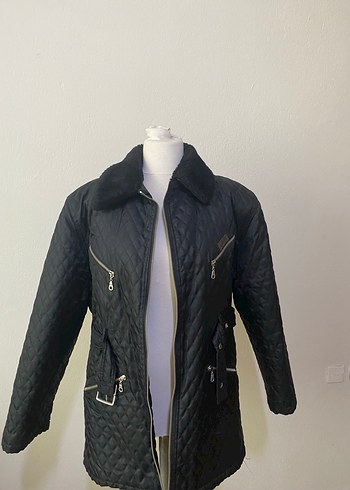 Siyah Fermuarlı Kadın Biker Ceket - Görsel 2