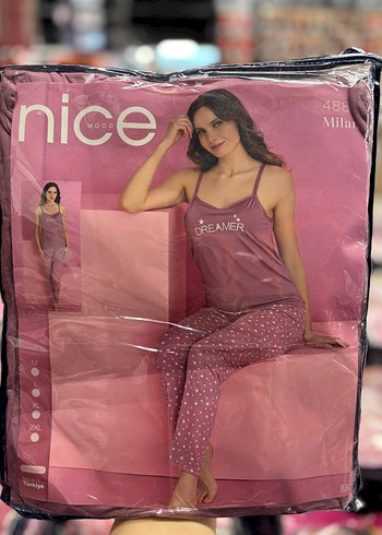 Pembe Desenli Kadın Pijama Takımı