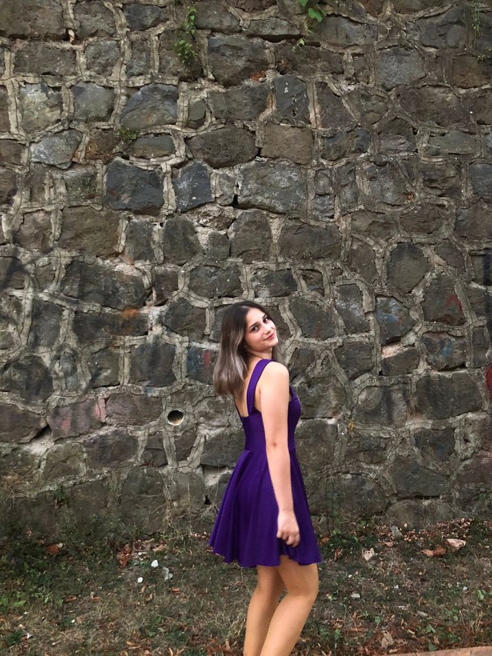 Parlak Mor Midi Gotik Mezuniyet Elbisesi - Görsel 2