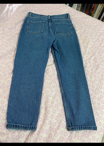 27 Beden mavi Renk Düğmeli Mavi Kadın Denim Pantolon