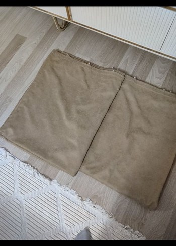 2 adet Bej süet perde 1metre en 2.55boy - Görsel 5