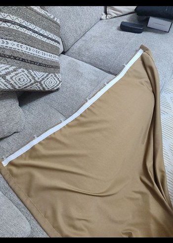 2 adet Bej süet perde 1metre en 2.55boy - Görsel 4