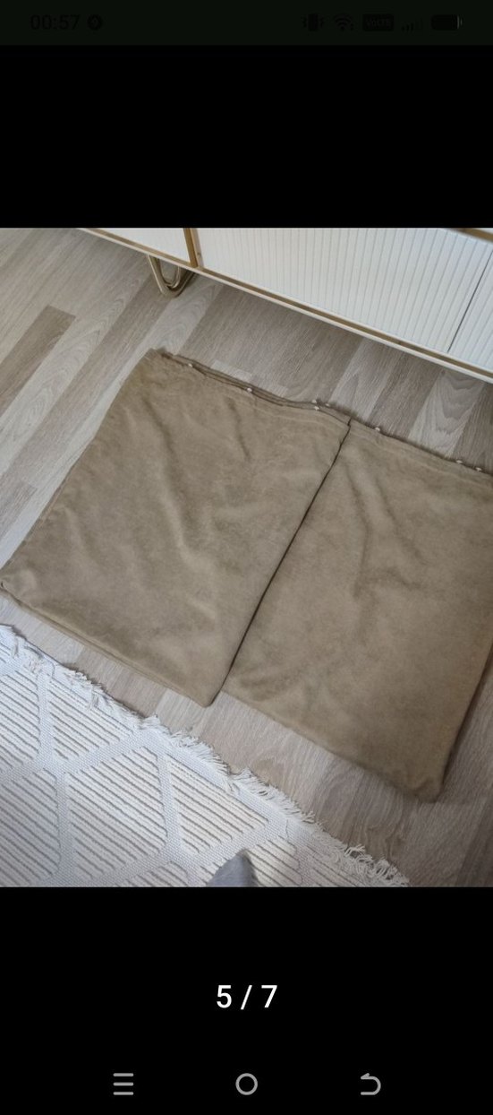 2 adet Bej süet perde 1metre en 2.55boy - Görsel 5