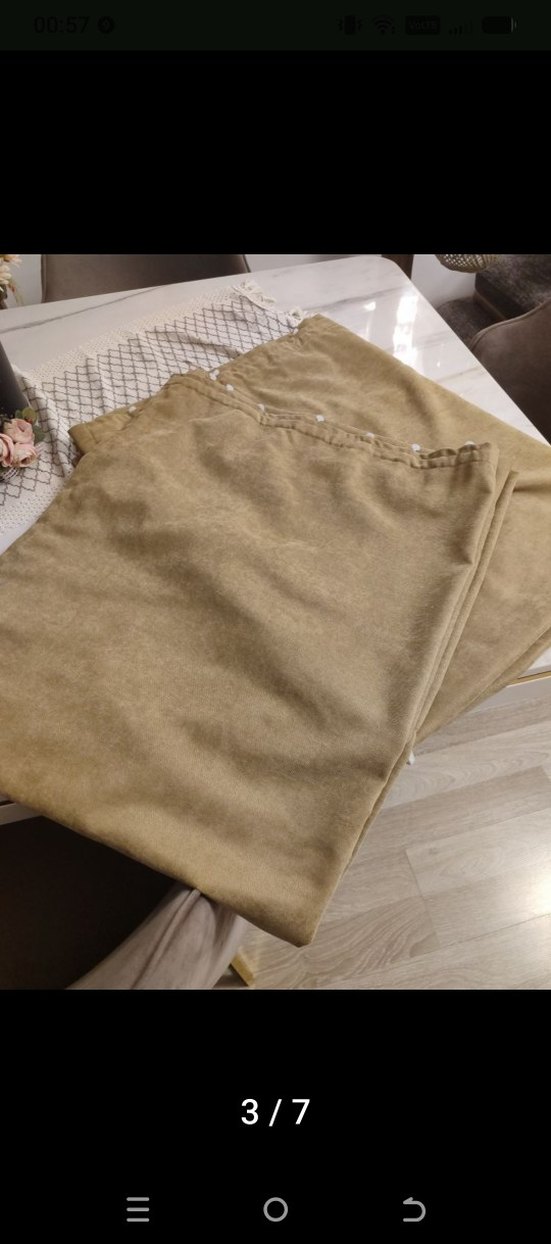2 adet Bej süet perde 1metre en 2.55boy - Görsel 3