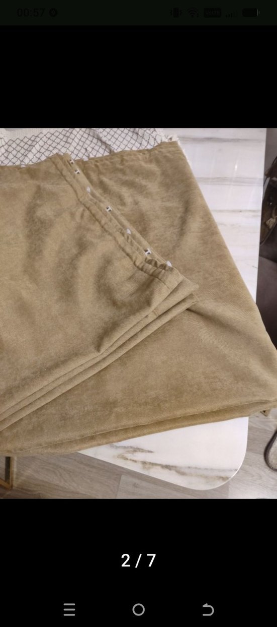 2 adet Bej süet perde 1metre en 2.55boy - Görsel 2