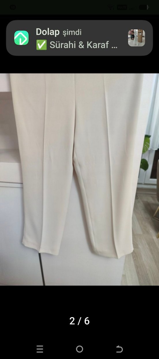 40 beden Bej Kadın Kumaş Pantolon. - Görsel 4