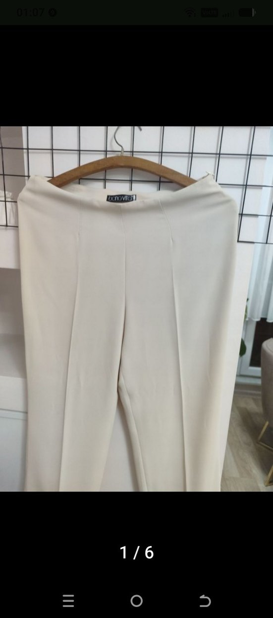 40 beden Bej Kadın Kumaş Pantolon. - Görsel 3