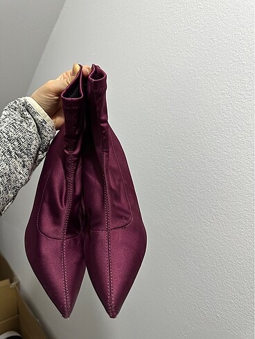 Zara Zara borda ince topuklu ayakkabı