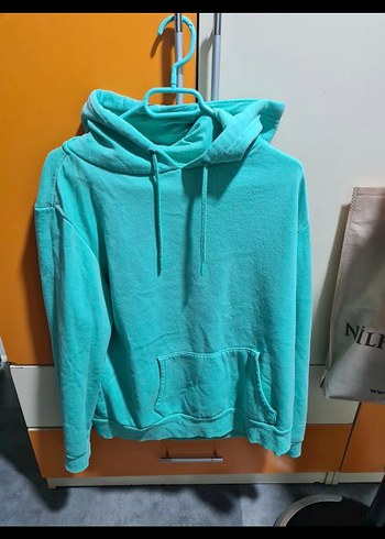 Turkuaz Kapüşonlu Sweatshirt