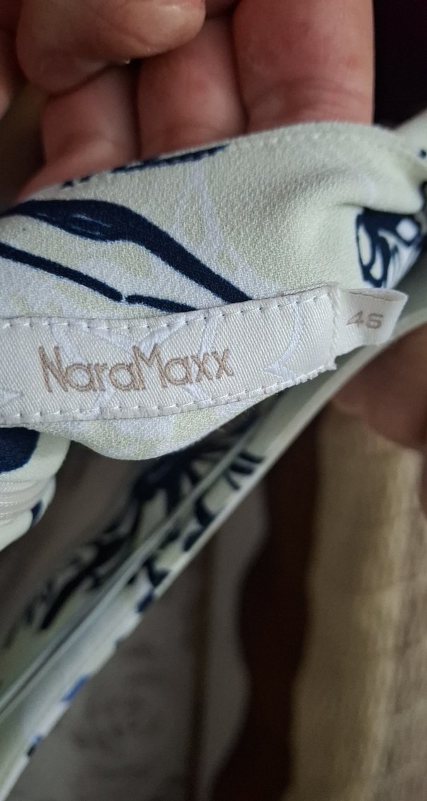 NaraMaxx mavi lacivert çiçekli beyaz elbise - Görsel 3