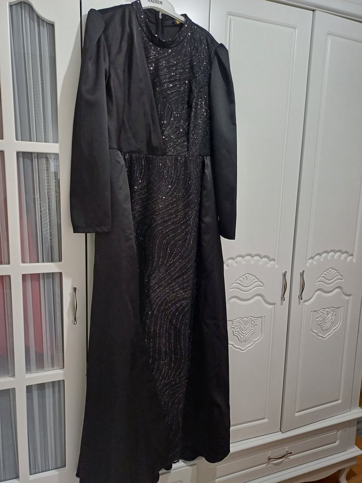 siyah abiye elbise - Görsel 5