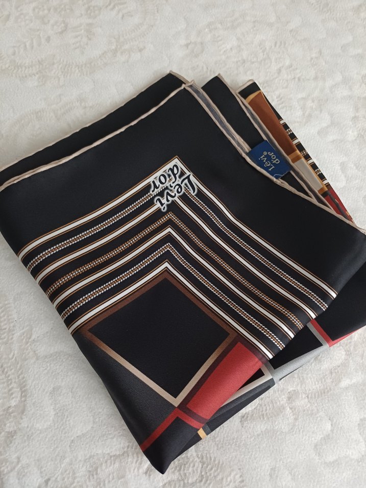 Kadın Çok Renkli İpek Eşarp - Görsel 3