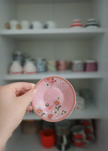 Pembe Çiçek Desenli Bohem Tabak Seti - Görsel 3