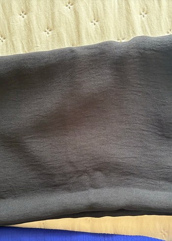 Kadın Mavi Saten  dıyeri sıyah Drapeli Şal - Görsel 4