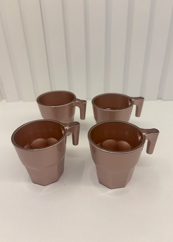 Koyu Bej Renk 4'lü kahve fıncanı tabağı yoktur - Görsel 2