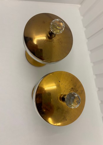 Altın kapaklı cam ayaklı ıkılı şekerlik - Görsel 3