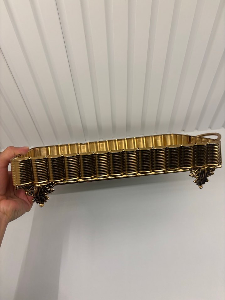 Altın Renk Parlak Dikdörtgen Tepsi - Görsel 3