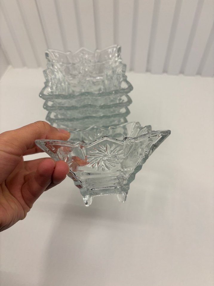 Şeffaf Desenli Cam Kase Seti - Görsel 3