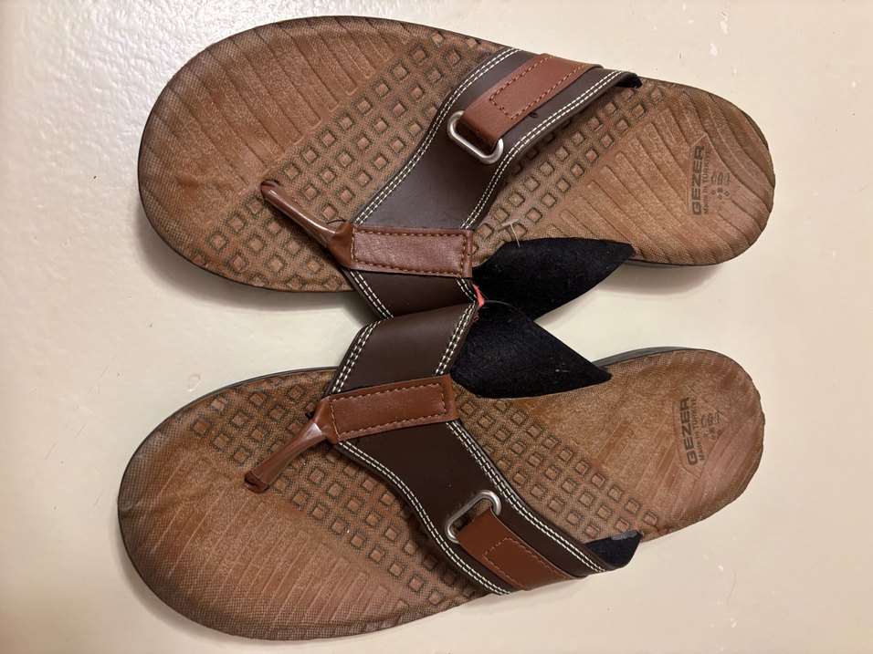 Kahverengi Erkek Terlikler Tokalı Rahat - Görsel 2