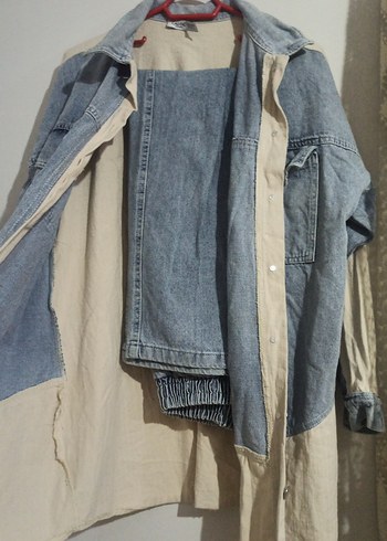 42 Beden mavi Renk Düğmeli Gri Mavi Kadın Denim Ceket