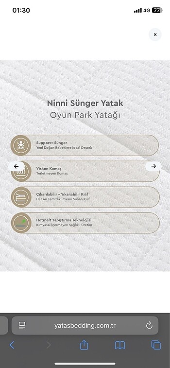 Beden Yataş Bedding Ninni Bebek Yatağı